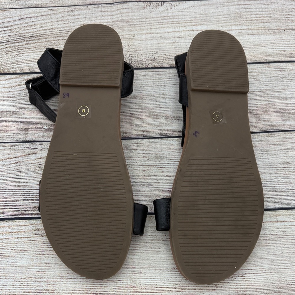 Steve Madden Black Strap Sandals - Picture 7 of 9